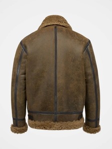<b>Mens</b> Aviator <b>Shearling</b> Leather <b>Jacket</b> - Product Image 2