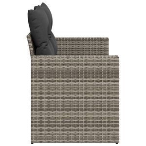 Sofá de Jardín de Ratán PE Gris con Patas Ajustables Medianas, Muebles de Exterior Cómodos y Elegantes - Product Image 5