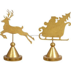 Table Décorative Marche Renne Avec Base En Bois Facile Portable Père Noël Animaux Cerf Objets Métal Accents De Noël Meilleurs Prix - Product Image 4