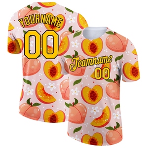 T-shirt de performance personnalisé bordeaux et blanc-jaune, 100 % polyester, antibactérien, pour l'industrie manufacturière, vente en gros directe - Product Image 2