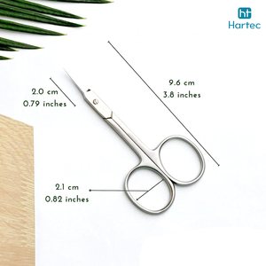 Ciseaux de manucure en acier inoxydable courbé avec poignées en acier, outil de beauté et de toilettage durable avec étui en cuir – Prix de gros - Product Image 2