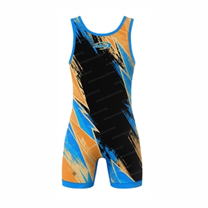 Traje de Lucha AMI con Estampado por Sublimación, Ajustado, para Hombre, que Absorbe la Humedad, Transpirable, de Secado Rápido y Elástico - Product Image 2