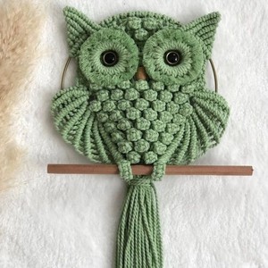 Tapiz de Pared de Macramé con Diseño de Búho Hecho a Mano |   Decoración Bohemia para el Hogar de Algodón al por Mayor - Product Image 6