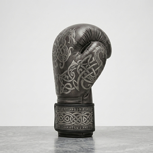 Gants de boxe en cuir rouge avec motif flamme noire, fermeture Velcro, sangle de poignet réglable pour adultes, équipement d'entraînement de boxe - Product Image 2