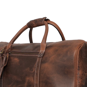 Elegant Leather Duffle <b>Bag</b> Stylish Travel <b>Overnight</b> Gym <b>Bag</b> With Comfortable Handles and Zippered Compartments - Product Image 4
