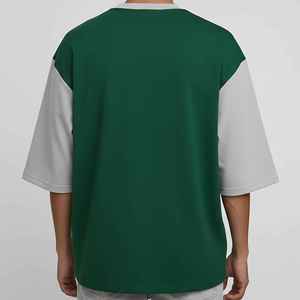Nouveau T-shirt Homme Oversize 100% Coton Bicolore Coupe Ample Écologique Respirant 180g Hip Hop Personnalisé avec Impression Numérique - Product Image 3