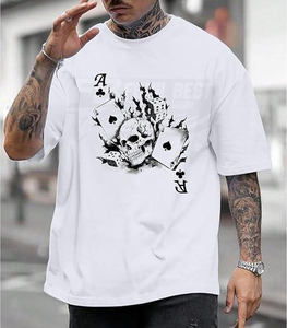 เสื้อยืดสตรีทแวร์ดีไซน์ล่าสุด ทรงโอเวอร์ไซส์ สีขาว ผ้าฝ้าย 100% ระบายอากาศได้ดี เสื้อยืดแฟชั่นผู้ชาย รับผลิตแบบ OEM - Product Image 5