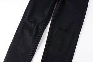 Men's Stretch Denim <b>Jeans</b> High <b>Elastic</b> Breathable Garment Dyed 100% Cotton Straight Fit Ripped Casual Urban Skateboard Style - Product Image 2