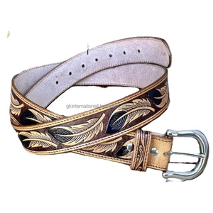 Cinturones de Cuero Genuino con Diseño Floral, Hechos a Mano, Estilo Western, Unisex - Product Image 6