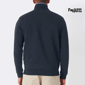 OEM Wholesale Men's Sweatshirt with Zip <b>Stand</b> Collar Latest Design Outer Winter Wear Plain Dyed From Pakistan - Product Image 4