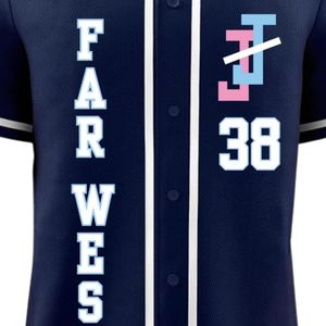 Maillot de baseball à boutons, uniforme sportif athlétique respirant à manches courtes, vêtement décontracté et tendance - Product Image 5