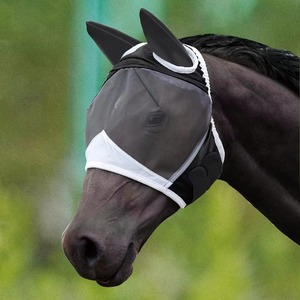 Máscara Antimoscas Personalizada, Elástica, Transpirable, de Alta Calidad y Cómoda, con Orejas, para Protección Facial de Caballos, Uso Ecuestre - Product Image 5