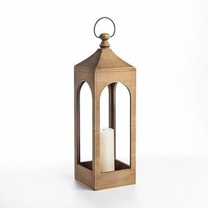 Farol de madera antiguo con portavelas decorativo estilo rústico para decoración del hogar, bodas y jardín. - Product Image 6