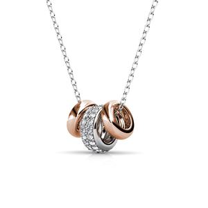<span class=keywords><strong>Collier</strong></span> pour femme Tri Ring en métal mixte orné de cristaux <span class=keywords><strong>Swarovski</strong></span>, argent 925, marque de luxe Daisini - Product Image 3