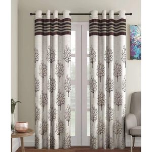 Rideau de fenêtre en polyester imprimé floral de luxe 122 x 213 cm, occultant, à œillets, prêt à poser pour la maison et l'hôtellerie - Product Image 1
