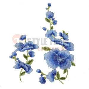 Broderie florale de haute qualité sur base en tissu durable avec un magnifique travail de fil, badges décoratifs brodés de fleurs - Product Image 4