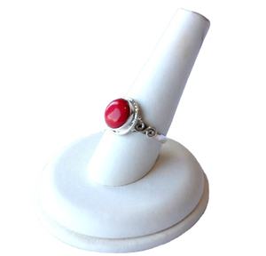 แหวนปะการังสีแดงงานปาร์ตี้ตามสั่งสำหรับผู้หญิงเครื่องประดับอัญมณีธรรมชาติแบบมีขอบเป็น925เงินเป็นของขวัญ - Product Image 6