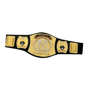 เข็มขัดแชมป์ FFL Mi Familia ดีไซน์ทองคำและเพชร สายสีดำพรีเมียม พร้อมโลโก้ฟุตบอล สำหรับนักสะสมหรือแฟนๆ - Product Image 6