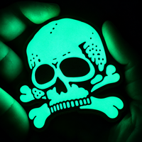 Patch PVC personnalisé qui brille dans le noir, logo en caoutchouc souple 2D 3D, velcro, patchs tactiques lumineux pour vêtements et sacs