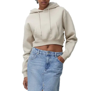 Sweat-shirt à capuche ample et court pour femme, style hiver, vêtements de sport automne et hiver - Product Image 3