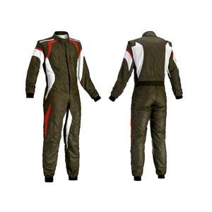 Trendy Premium Men's Olive <b>Red</b> White Motorcycle Racing <b>Suit</b> Full Sleeve Windproof Color Blocked Polyester Jumpsuit All Season - Product Image 4