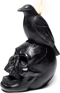 Décoration d'Halloween Corbeau sur Crâne, Ornement Métallique Fait Main pour Fête Intérieure, Usage Adulte - Product Image 4