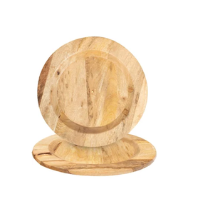 Assiette de présentation en bois massif pour service et décoration de table - Product Image 1