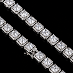 Cadena de Tenis Redonda y con Moissanita Princesa de Último Diseño para Hombre y Mujer, Cadena Elegante y Personalizada con Diamantes Completos - Product Image 4