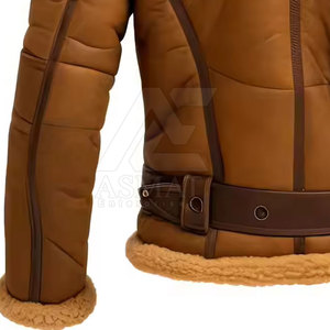 Stylish <b>Fur</b> Mens Designer Style Leather Jacket Modern Slim Fit Motorcycle Inspired Outerwear - Product Image 4