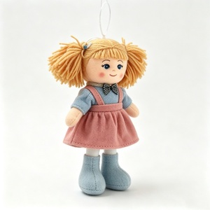 customized Mini rag <b>doll</b> ornament,blonde pigtail cloth <b>doll</b>,plush girl <b>doll</b> charm, fabric stuffed <b>doll</b>,small hanging plush <b>doll</b> - Product Image 3