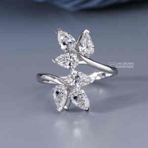 Anillo de Moissanita con Corte Pera en Oro Rosa de 14K para Mujer, Lujoso, 2.09 Quilates de Peso Total, 3.09 Gramos, Regalo de Joyería Fina para Boda o Compromiso - Product Image 2