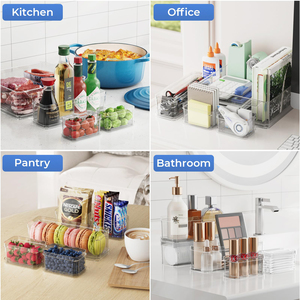 Fridge <b>Container</b> Storage Set <b>Clear</b> Plastic Refrigerator Organizer Boxes Stackable Storage <b>Containers</b> for Kitchen Fridge - Product Image 2