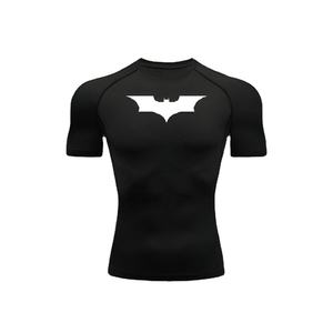 T-shirts de compression pour hommes imprimés à chaud, personnalisables avec logo, respirants, antibactériens, en tissu Spandex/Polyester - Product Image 1