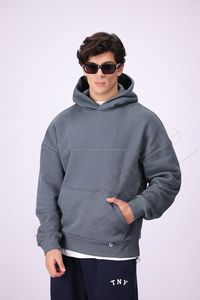 Sudaderas con Capucha Extra Grandes Bordadas de Algodón 100% Pesado para Hombre, Estilo Urbano, Venta al por Mayor, Impresión Personalizada de Otoño - Product Image 5