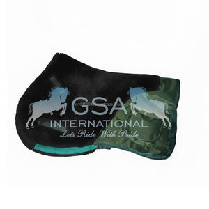 Almohadillas de montura personalizables 32x32 con forro de piel/polar grueso, estilo salto/doma, comodidad y durabilidad para equitación - Product Image 3