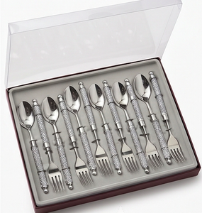 Glam Silver Flatware Set With <b>Crystal</b> Handles Dishwasher Safe Perfect For Wedding Occasions And Home Use - Product Image 6