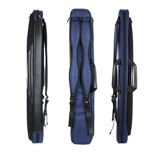 Durable Oxford Pool Billiard Cue Case 1/2 Rod Box Soft Bag Zipper Pockets Adjustable Strap Travel Storage Premium Snooker Bags - Product Image 2