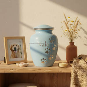 Blue Aluminium Pet <b>Urn</b> – Personalized Cremation Keepsake for Dogs, <b>Cats</b>, and Small Animals - Product Image 5