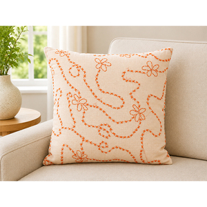 Luxury Embroidered 100% Linen <b>Cushion</b> <b>Cover</b> | Bird & Botanical Decorative Throw Pillow <b>Cover</b> Decorative Throw Pillow <b>Cover</b> - Product Image 5