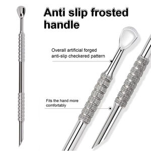 Empujador de Cutículas Profesional de Acero Inoxidable de Doble Punta Reutilizable, Inclinado, para Manicura y Arte de Uñas - Product Image 3