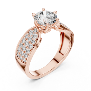 Bague de mariage pour femme fabriquée en Inde, diamant cultivé en laboratoire, or rose, bague de fiançailles disponible à prix abordable - Product Image 1