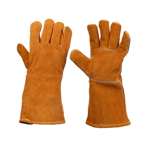 Whole Sale <b>Cheap</b> Price Cowhide Split Leather Welding Gloves Heavy Duty Flame Resistant Work Protection Firefighting <b>Bbq</b> Gloves - Product Image 1
