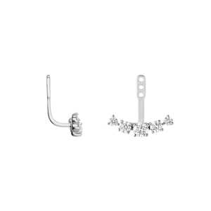 1 Carat Cut Lab Grown Diamond <b>Earrings</b> Pave Set Detachable Ear Jackets Pair Front <b>Back</b> Custom 14K Solid <b>Gold</b> IGI Women's Trendy - Product Image 1