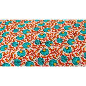 Tela de Algodón Estampada con Bloques Florales, Ligera, para Decoración del Hogar, Bolsos y Confección de Vestidos, en Metros, Tela de Algodón para Tapicería - Product Image 4