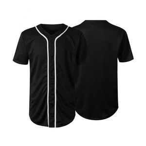 Camiseta de Béisbol de Tela de Seda Cosida con Diseño Personalizado a Precio Económico al por Mayor, Camisetas Deportivas con Cuello en V Bordadas para Hombre y Mujer - Product Image 4