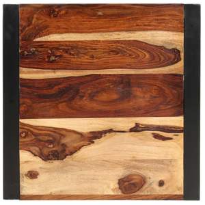 Tavolo da Bar in Legno Massello di Acacia e Acciaio, Colore Marrone e Nero - Product Image 4