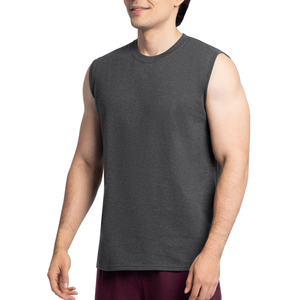 Débardeur Homme Tendance 2026 Couleur Unie Col Rond Tricoté Style Décontracté Musclé Gris Foncé - Product Image 3