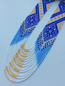 VENTE EXCLUSIVE : Collier et boucles d'oreilles faits main en perles de rocaille – Ensemble de bijoux bohèmes tribaux pour FÊTE, MARIAGE, ANNIVERSAIRE, CADEAU - Product Image 4