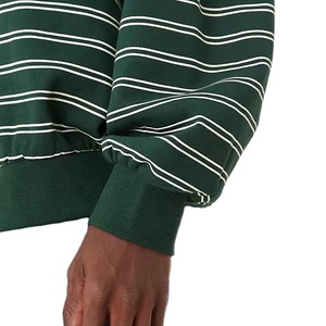 Sudadera OEM 2026 de Gran Tamaño con Cuello Redondo y Rayas, Hombros Caídos, Manga Larga, Tejida, para Otoño, Unisex, para Adultos, con Patrón Verde y Blanco - Product Image 4
