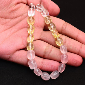 Perles de quartz mélangées AAA 9x12mm-10x14mm, lisses, en forme de pépites, sculptées, en quartz naturel multicolore, pierres précieuses fantaisie, perles roulées pour bijoux - Product Image 4